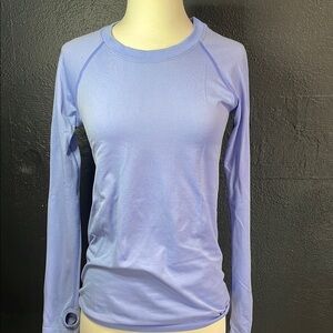 BuffBunny Blue Fitted Raglan Long Sleeve Tee